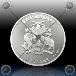 1oz BARBADOS $1 Dollar 2018 (Caribbean Seahorse) UNC